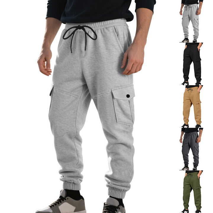 Comfortable cargo jogging pants for men with elastic waistband and practical side pockets Lune London