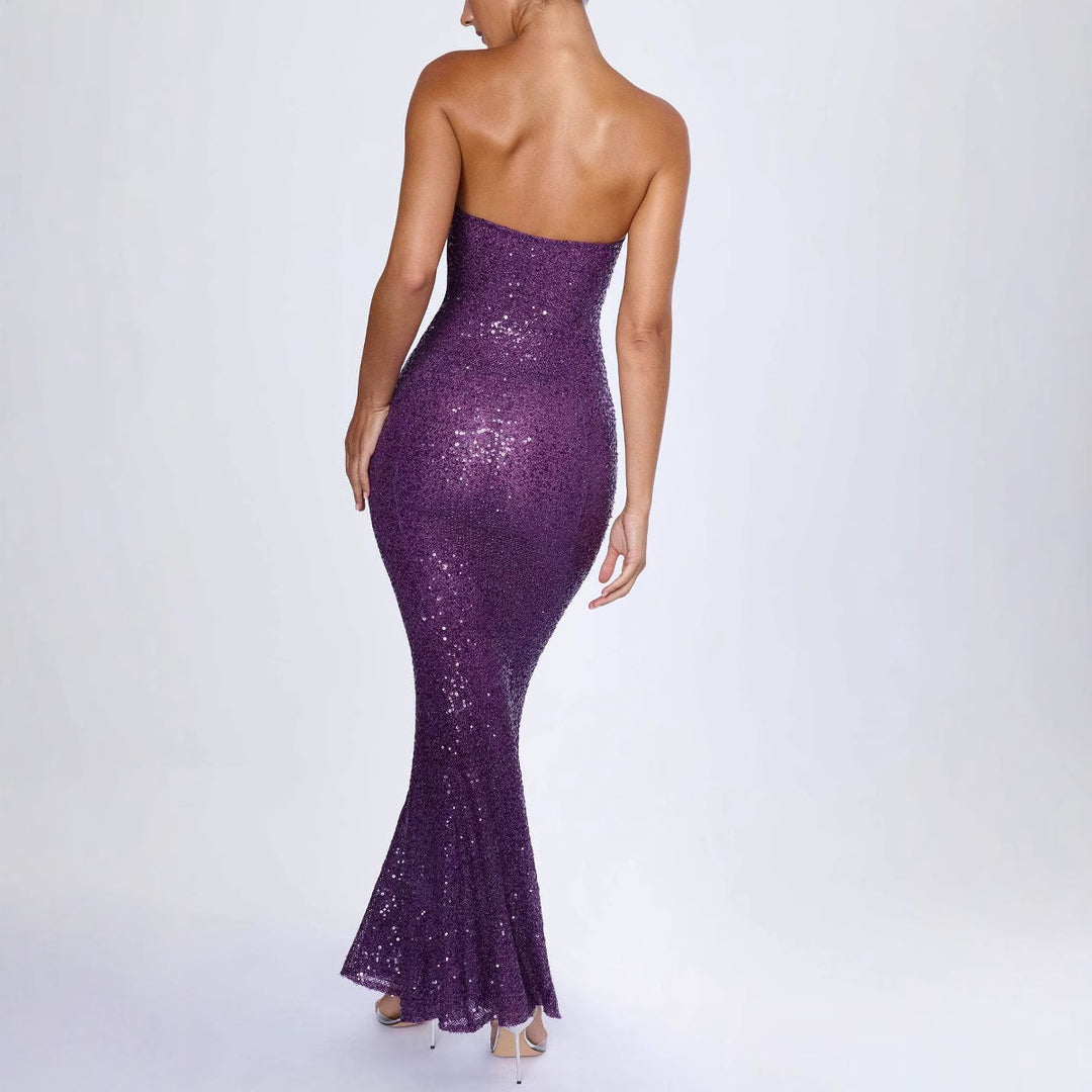 Glamorous evening dress for women in fitted cut with sparkling sequins Chic & Stil