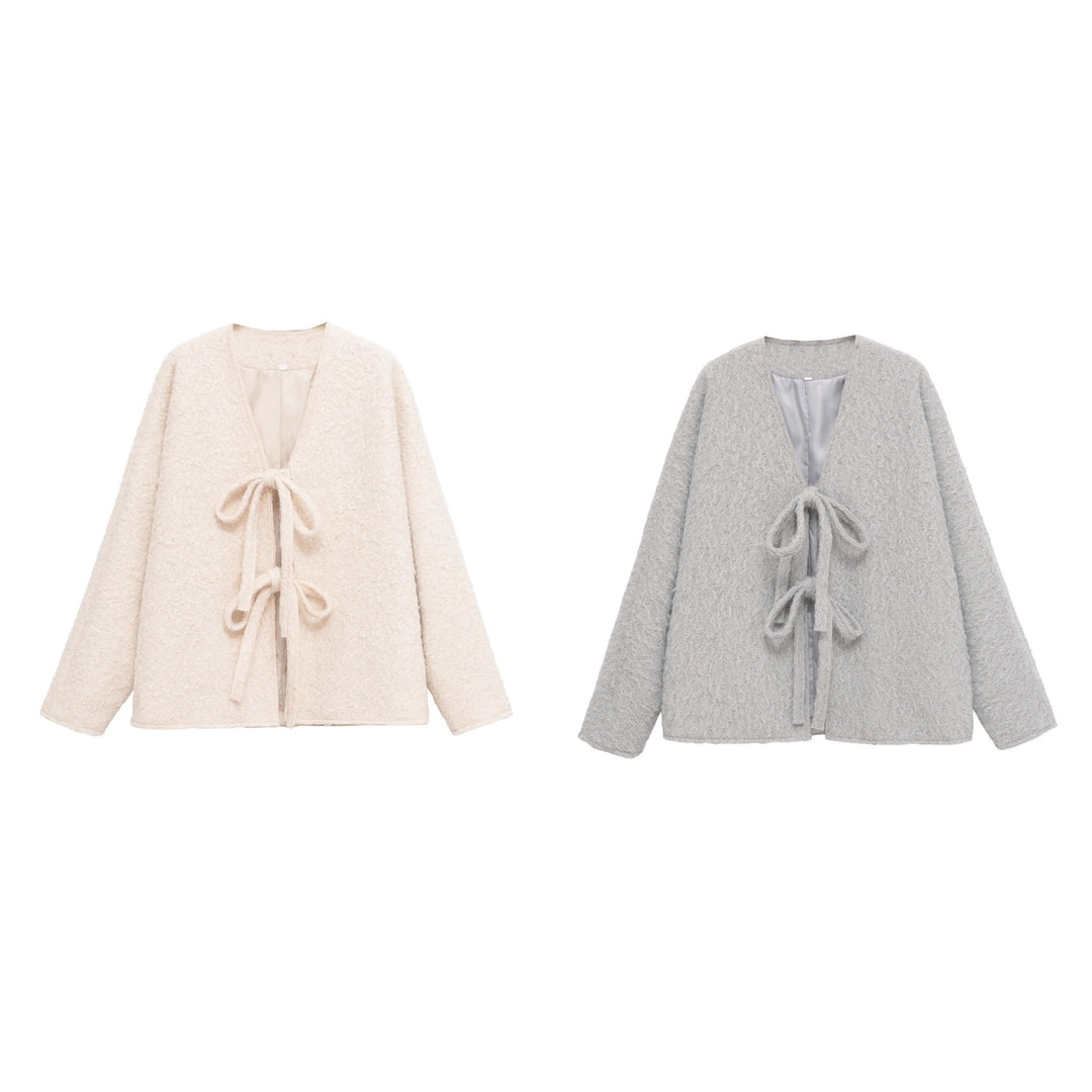 Ladies soft teddy jacket with adjustable drawstring Lune London