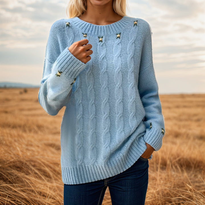 Knit sweater for women with a relaxed fit and exquisite details Lune London