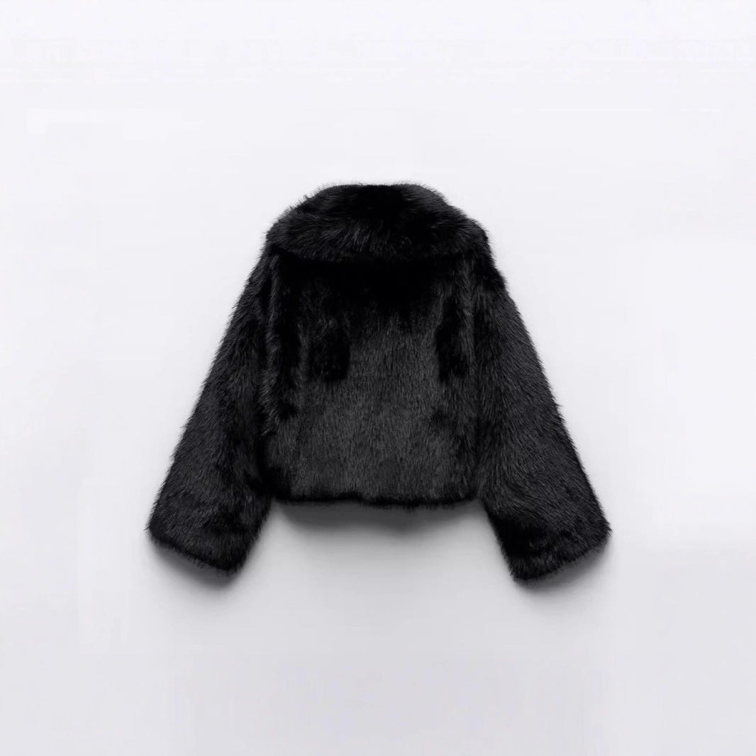 Ladies Chic Faux Fur Blazer Lune London