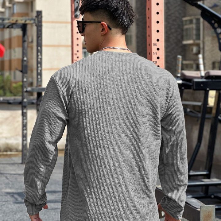 Casual textured fabric sweatshirt for men with practical pockets Lune London