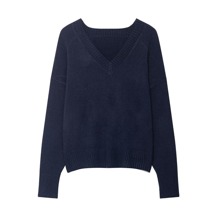 Pull-over V luxueux pour femmes en laine de haute qualité Chic & Stil