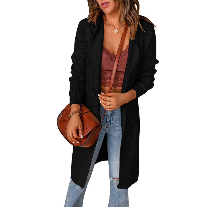 Oversized casual style women's knit jacket with pockets Lune London
