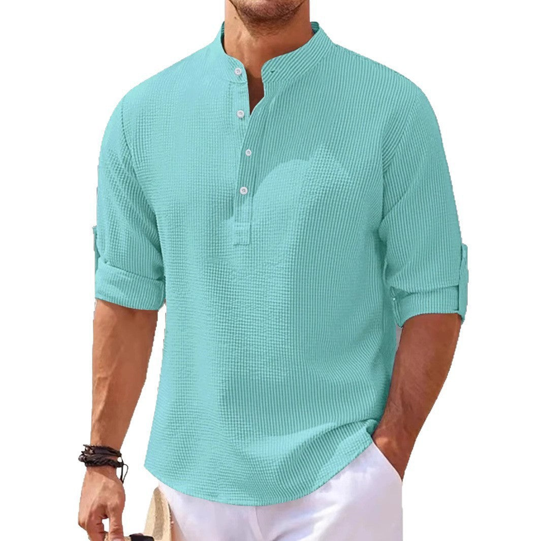 Casual shirt for men with a high collar and textured surface Lune London