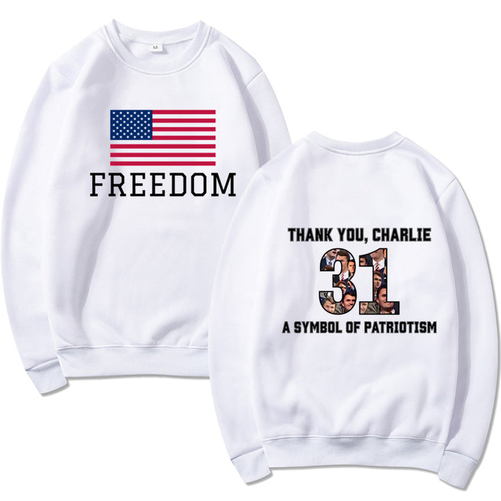 Sweatshirt pour femmes avec imprimé patriotique et matériau doux Chic & Stil