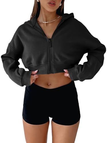Ladies trendy cropped hoodie Lune London