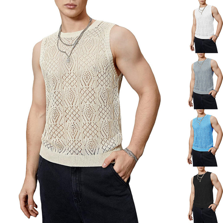Men's knit top with refined perforated pattern Lune London