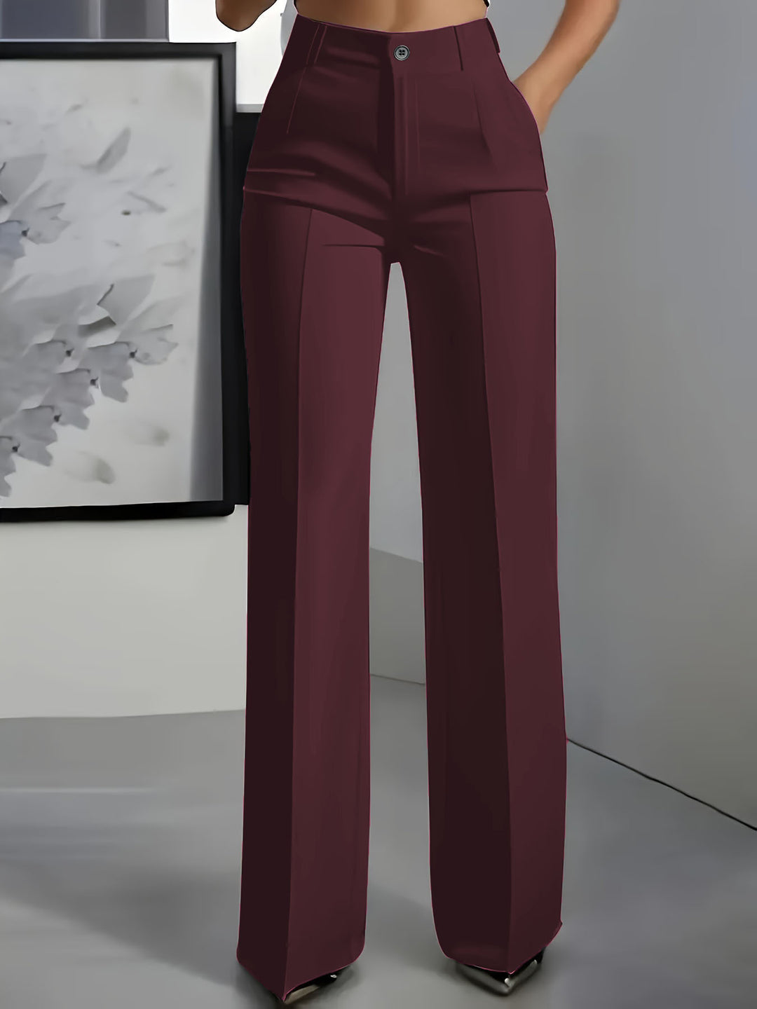 Women's suit trousers, wide cut, high waist and pleats, Lune London