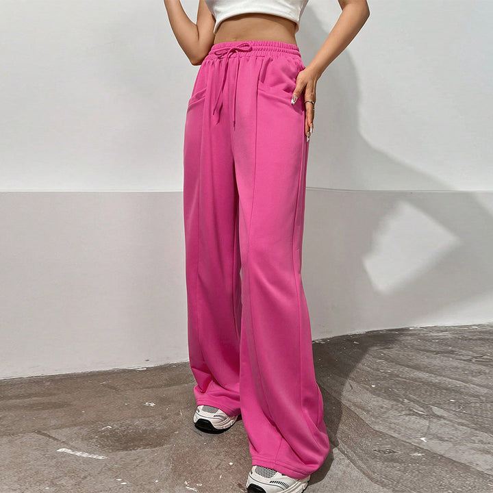 Pantalons de sport pour femmes à coupe décontractée avec taille élastique et poches latérales confortables Chic & Stil