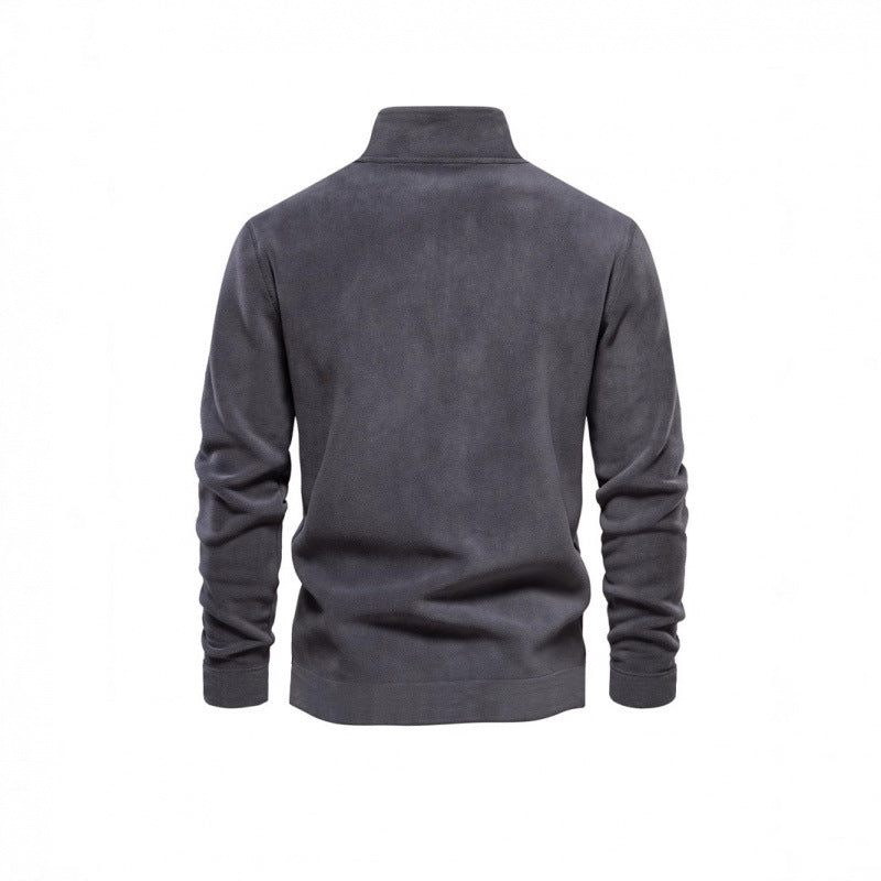 Men's fleece pullover with high collar Lune London