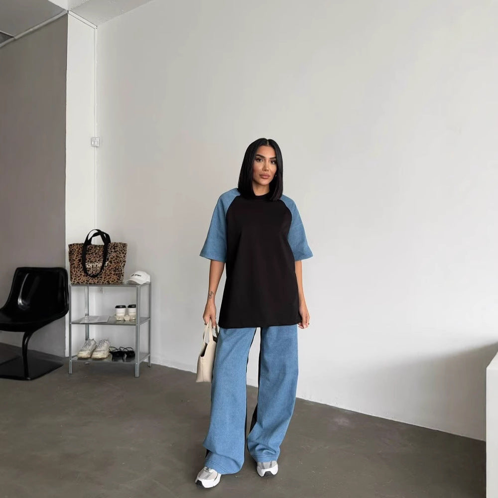 Casual tracksuit set for women with oversized top and wide leg Lune London