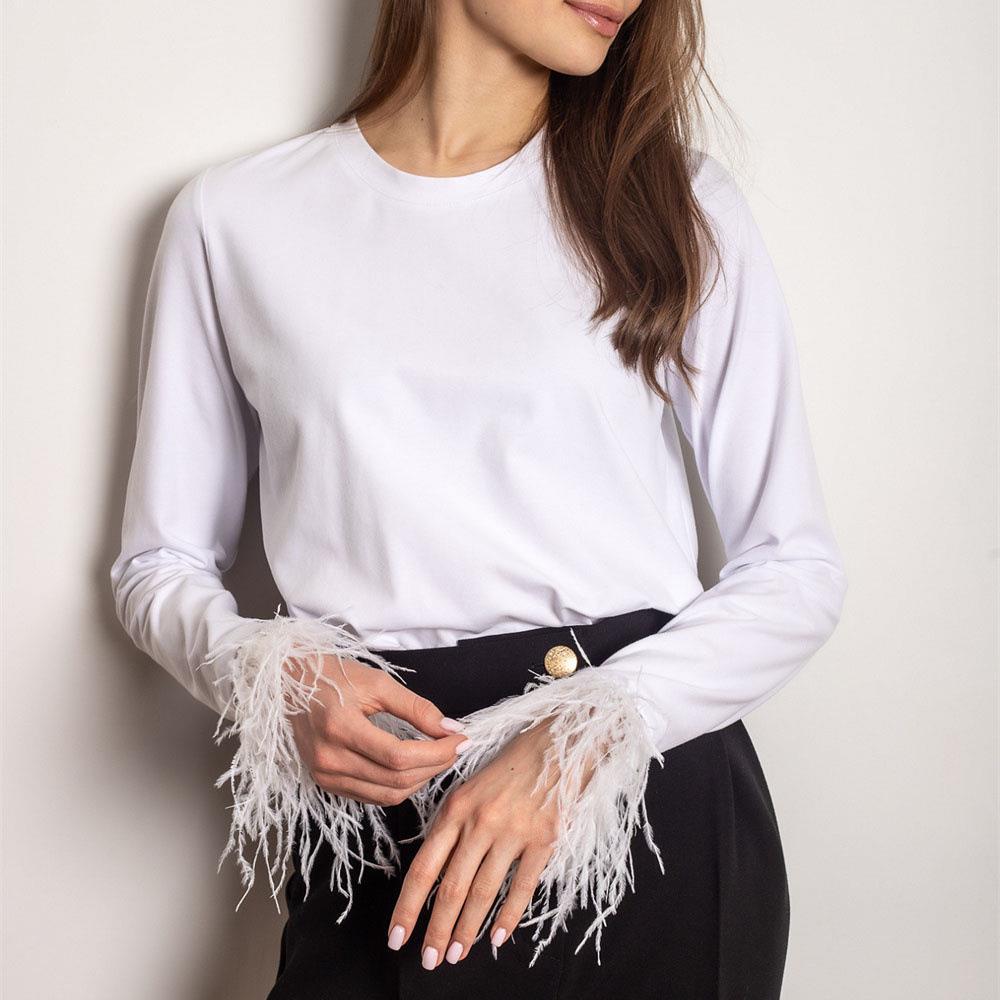 Women's sweatshirt with elegant feather details Lune London