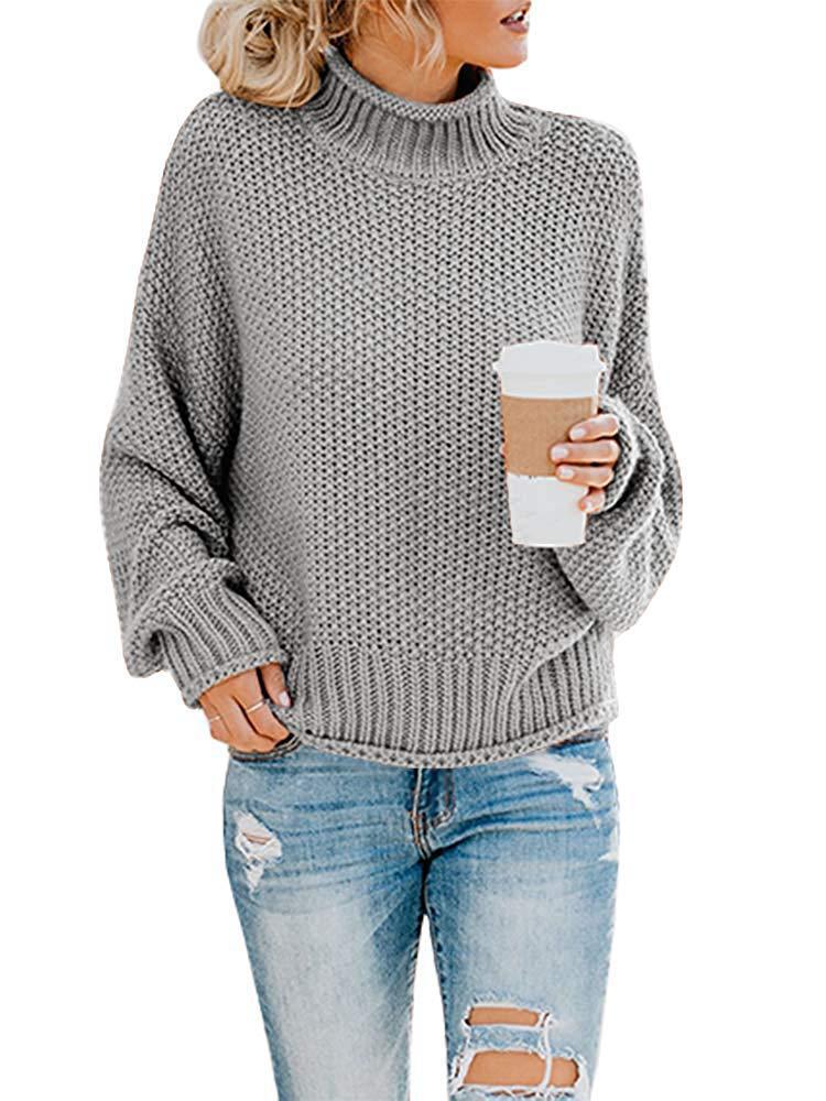 Chunky knit sweater for women with high collar and relaxed fit Lune London