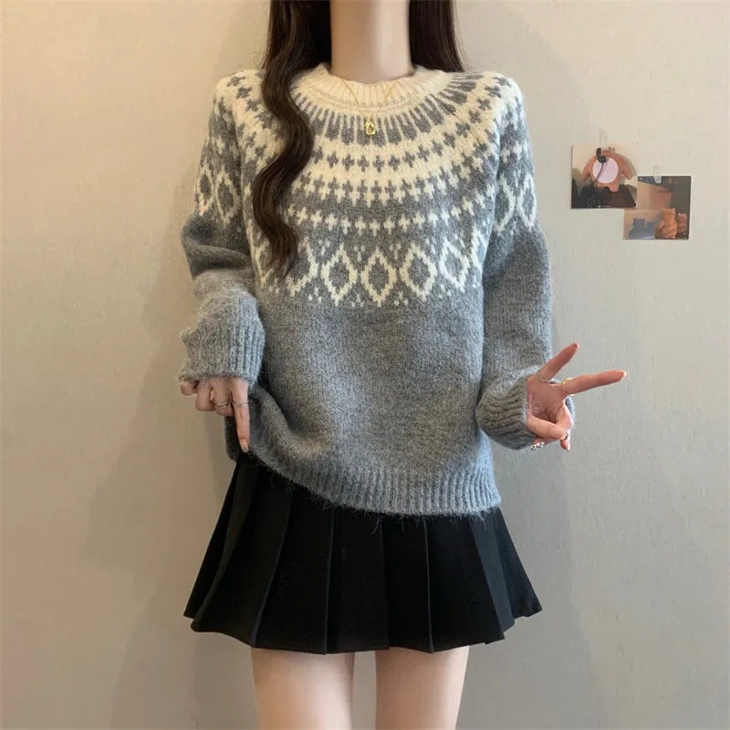 Pull en tricot douillet pour femmes avec motif nordique Chic & Stil