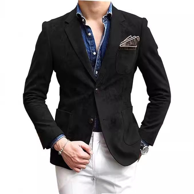 Men's Elegant Velvet Blazer with Modern Cut and Noble Details Lune London