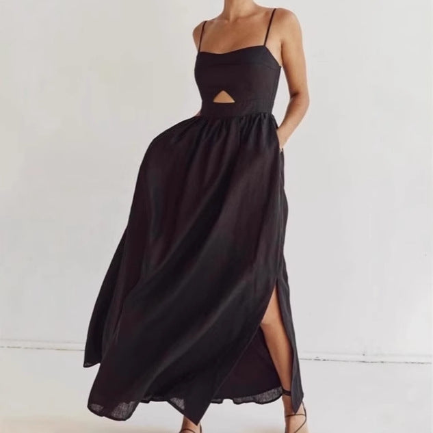 Maxi dress for women with a refined cut and practical pocket design Lune London