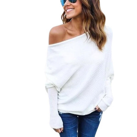 Casual knitted off-the-shoulder sweater for women in oversized style Lune Londonl