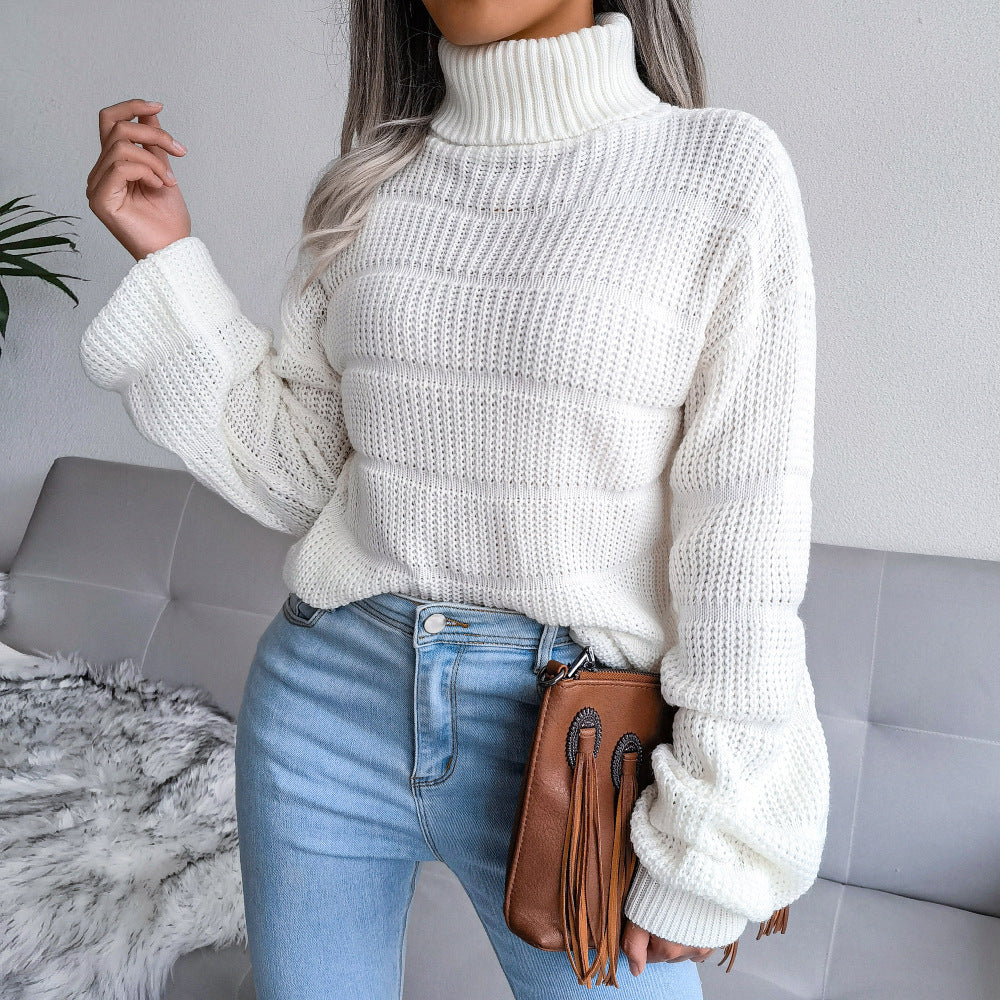 Pull Turtleneck Douillet pour Femmes avec Motif Tricots Texturé Chic & Stil