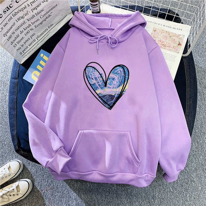 Women’s hoodie with artistic heart design Chic & Stil