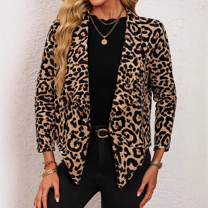 Lune London trendy women's animal print blazer