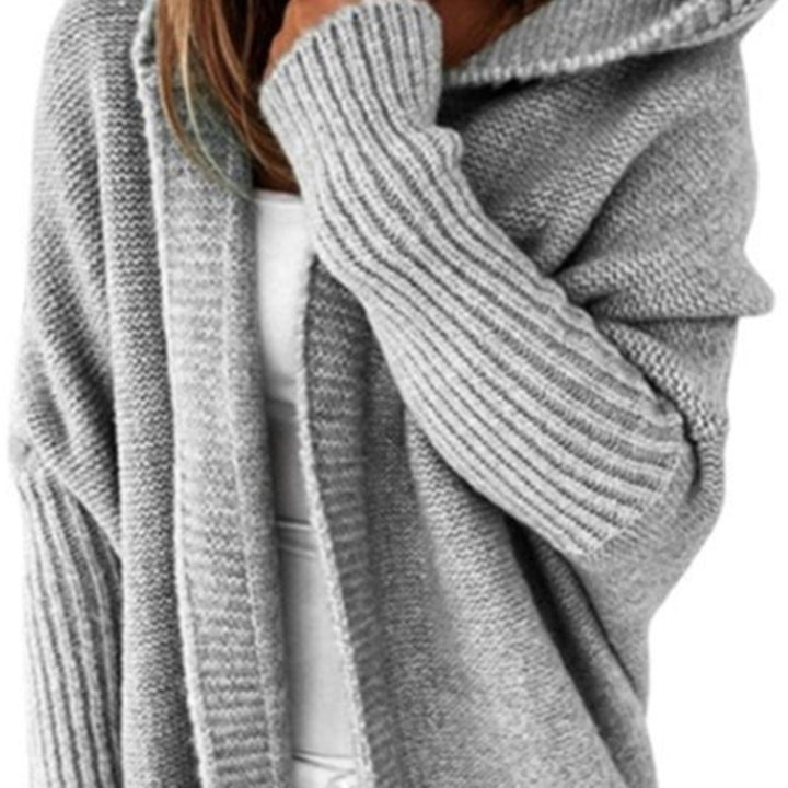 Ladies Casual Knit Sweater with Open Front and Fine Texture Chic and Style