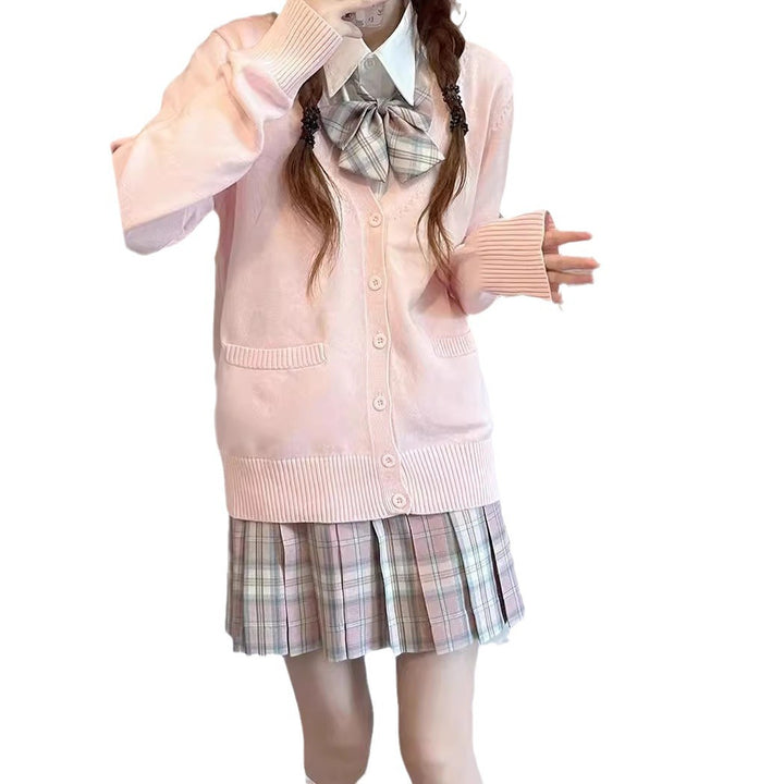 Cardigan universitaire pour femmes avec col classique et design de nœud décoratif Chic & Stil
