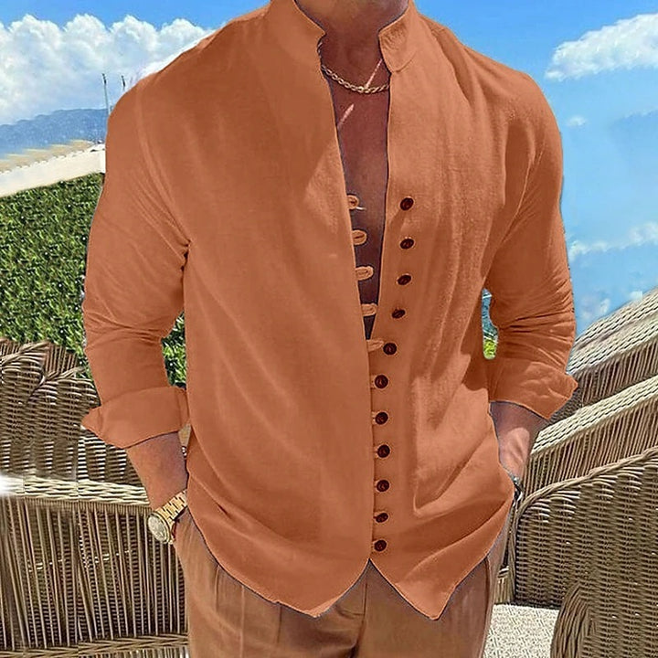 Trendy men's shirt with a slight structure and button placket Lune London