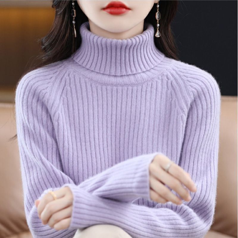 Sweater turtleneck cozy pour femme avec texture côtelée Chic & Stil