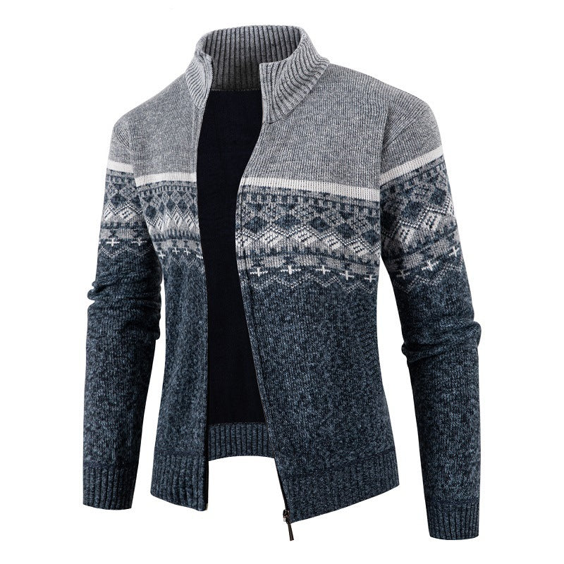 Elegant knitted jacket for men with high collar Lune London