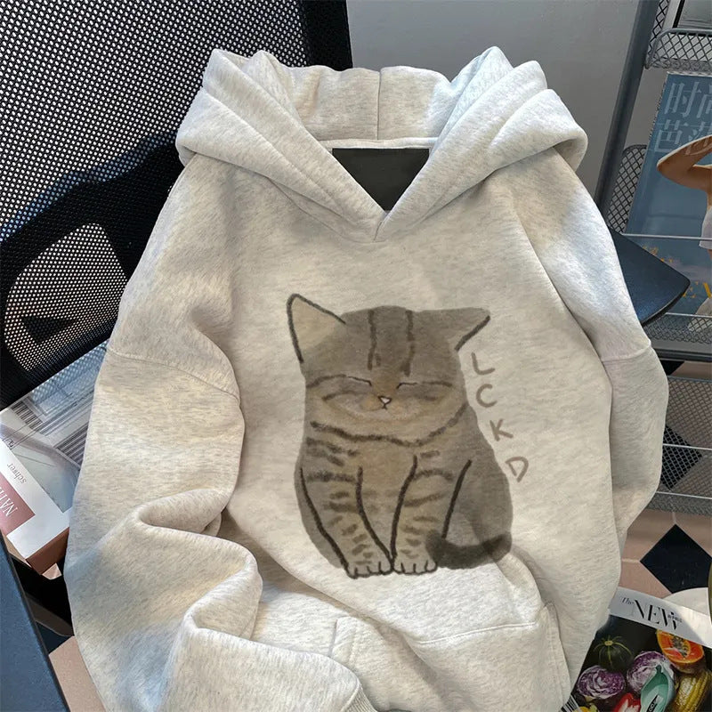 Sweat à capuche pour femmes avec un design de chat mignon Chic & Stil