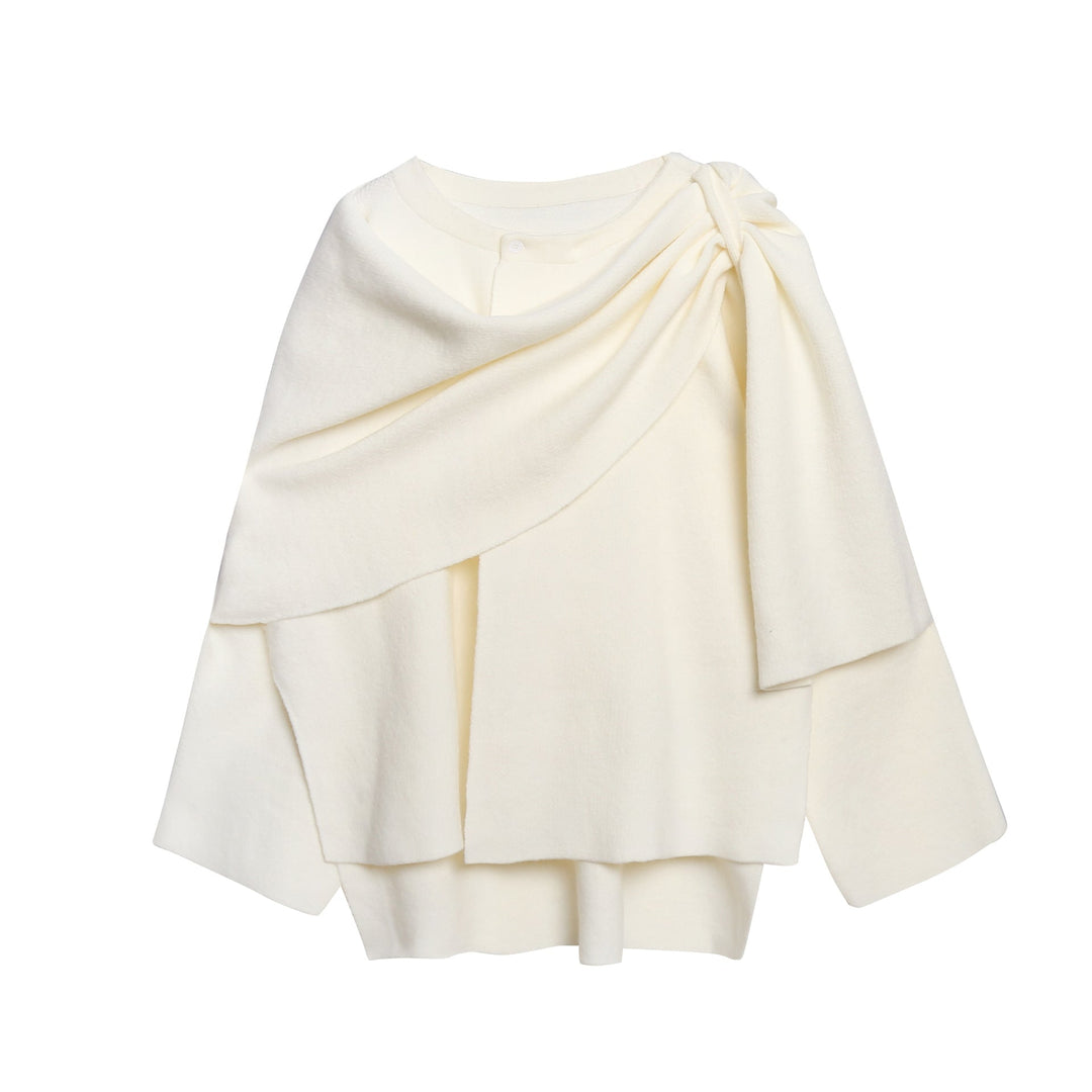 Lune London | Ladies' cozy knit poncho with refined draping