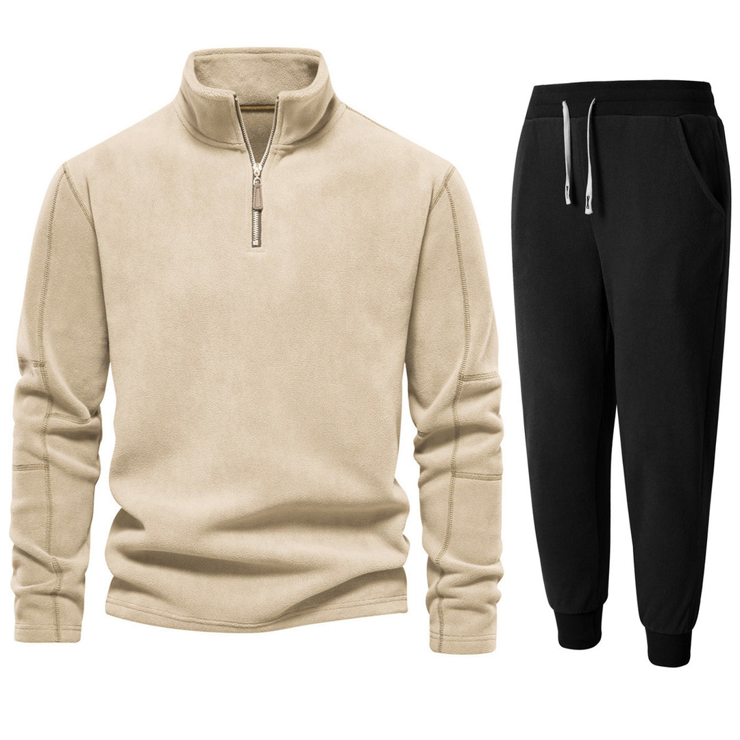 Men's fleece lounge suit with high collar and long pants Lune London