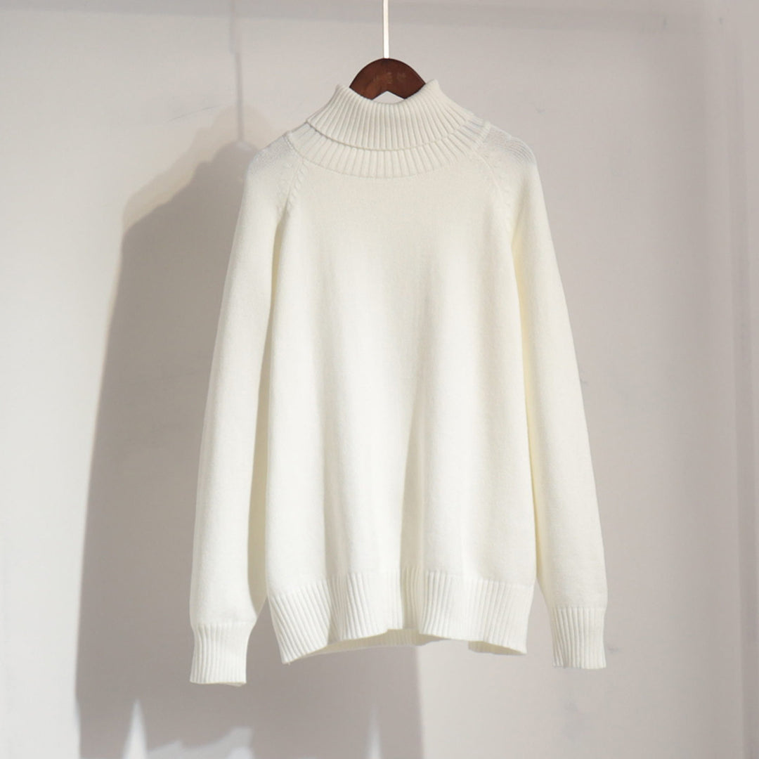 Fine knit sweater for women with high collar Lune London