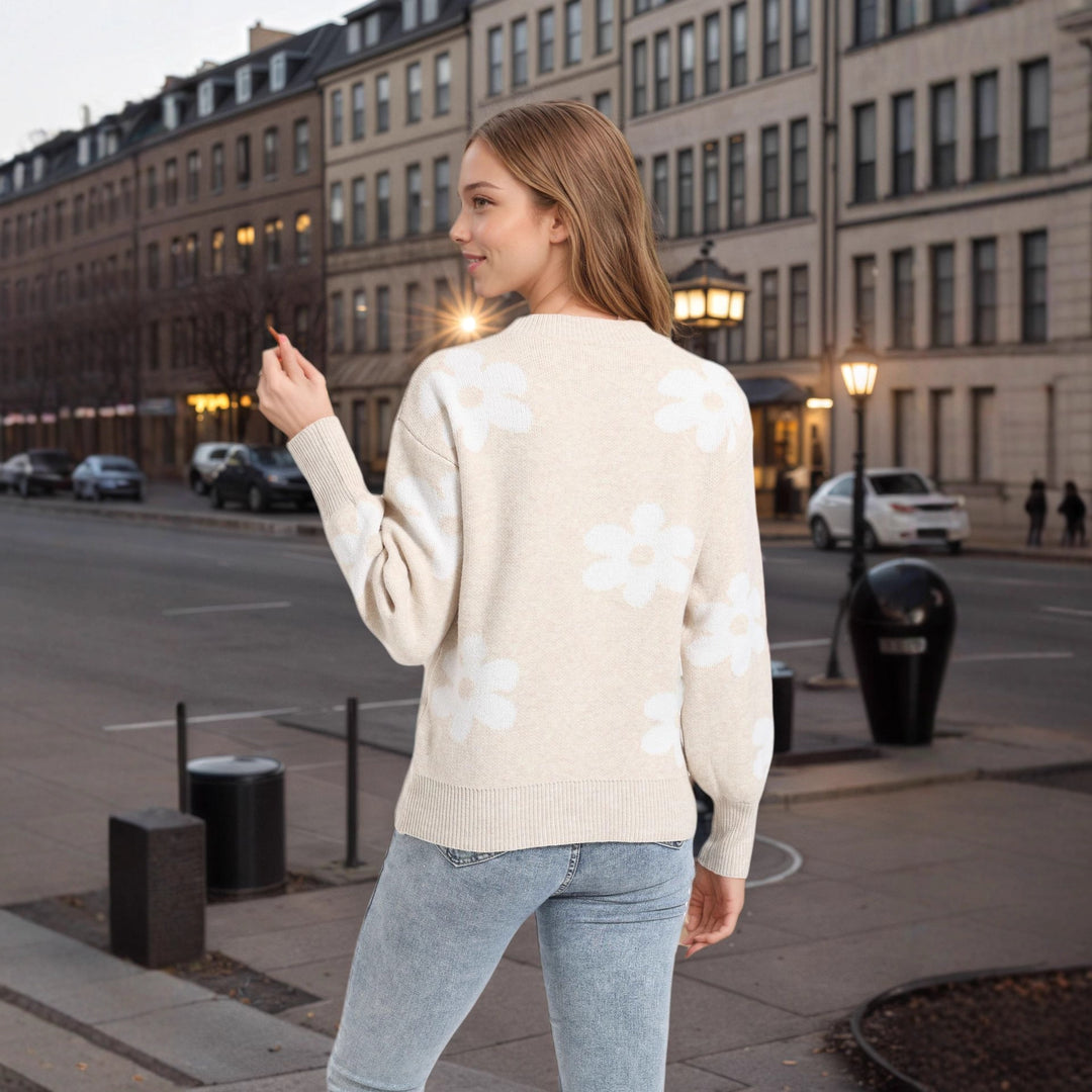 Pull féminin avec design floral et coupe décontractée Chic & Stil