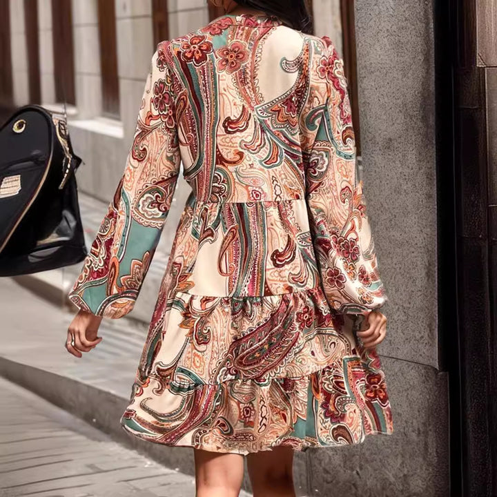 Women Midi Dress Paisley Print Bohemian Lune London