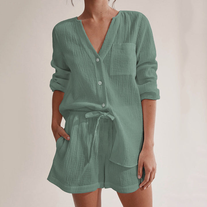 Women Lightweight Button Nightset Lune London