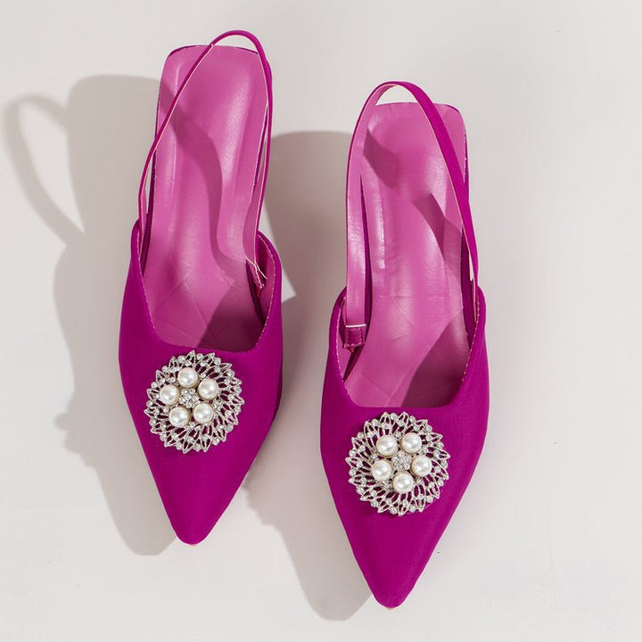 Ladies Slingback Pumps with elegant pearl embellishment and trendy fit Lune London