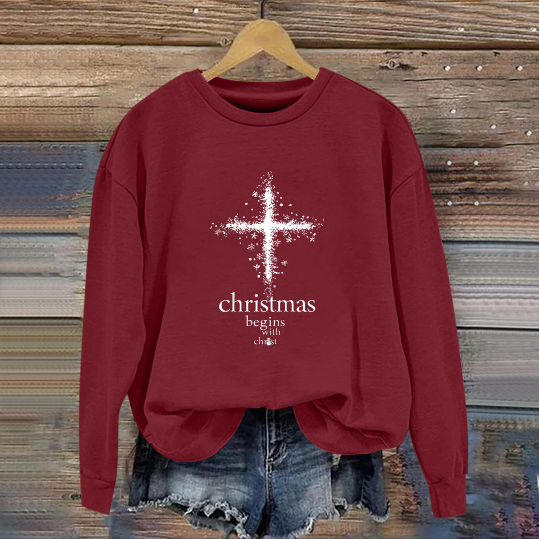 Sweat-shirt pour femmes avec motif chrétien et doublure intérieure douce Chic & Stil