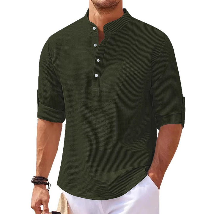 Casual shirt for men with a high collar and textured surface Lune London
