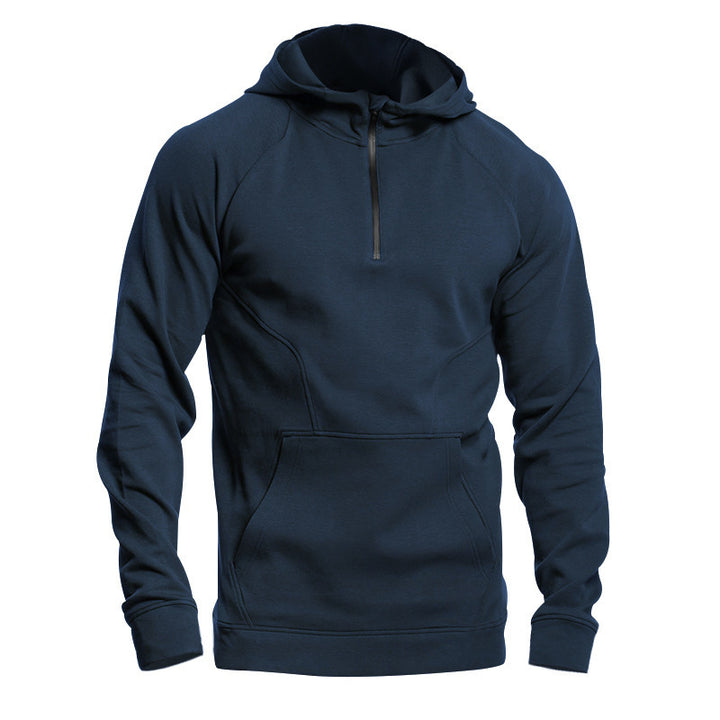 Men's functional hoodie with half zipper and practical pockets Lune London