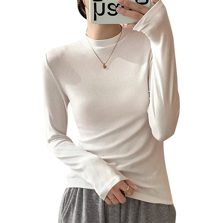 Women's long sleeve shirt with higher stand-up collar Chic & Stil