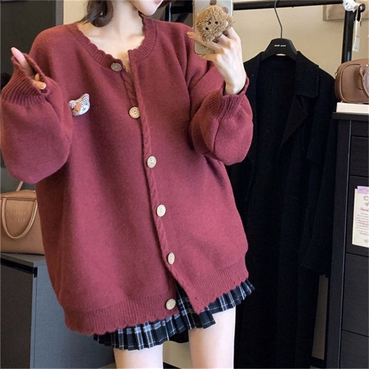 Knit jacket for women with refined cable details and button closure Lune London