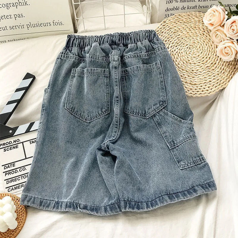 Shorts en denim confortables pour femmes avec ceinture élastique Chic & Stil
