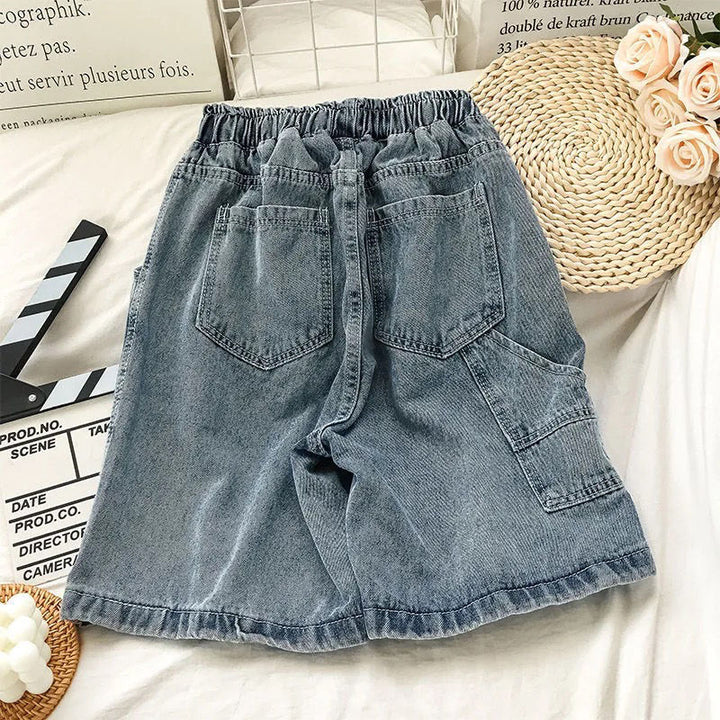 Shorts en denim confortables pour femmes avec ceinture élastique Chic & Stil