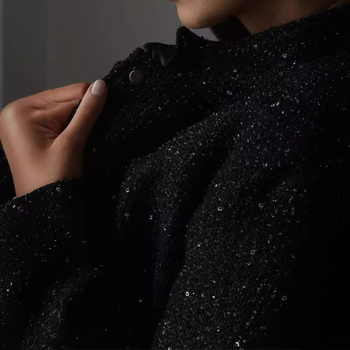 Ladies glamorous sparkling jacket with oversized fit and trendy pockets Lune London