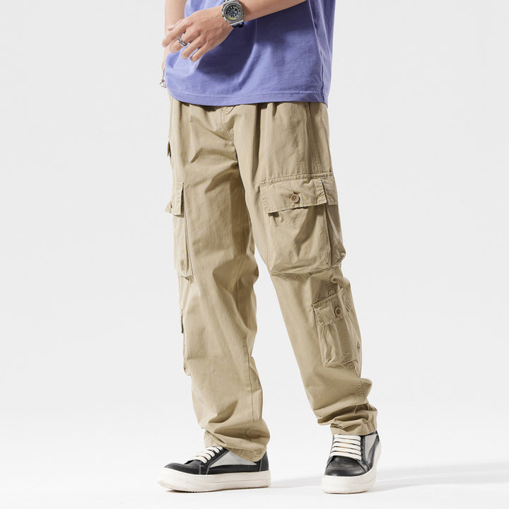 Pantalon cargo pour hommes avec plusieurs poches et taille élastique Lune London