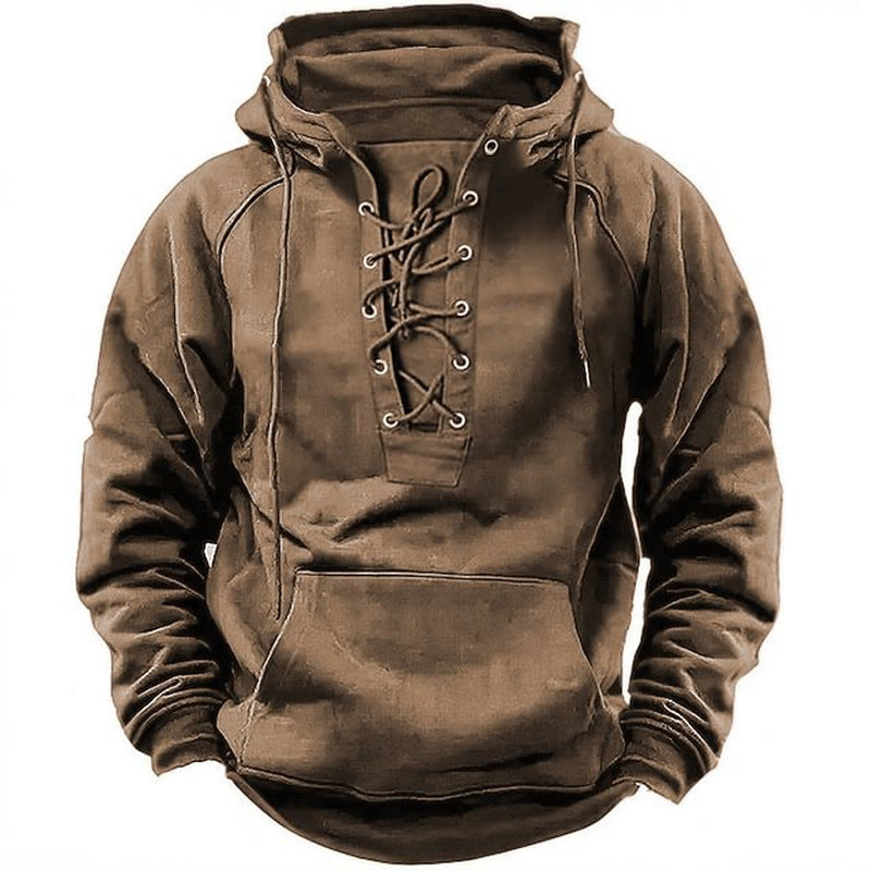 Men's hoodie with a modern lacing design and a soft inner lining Lune London