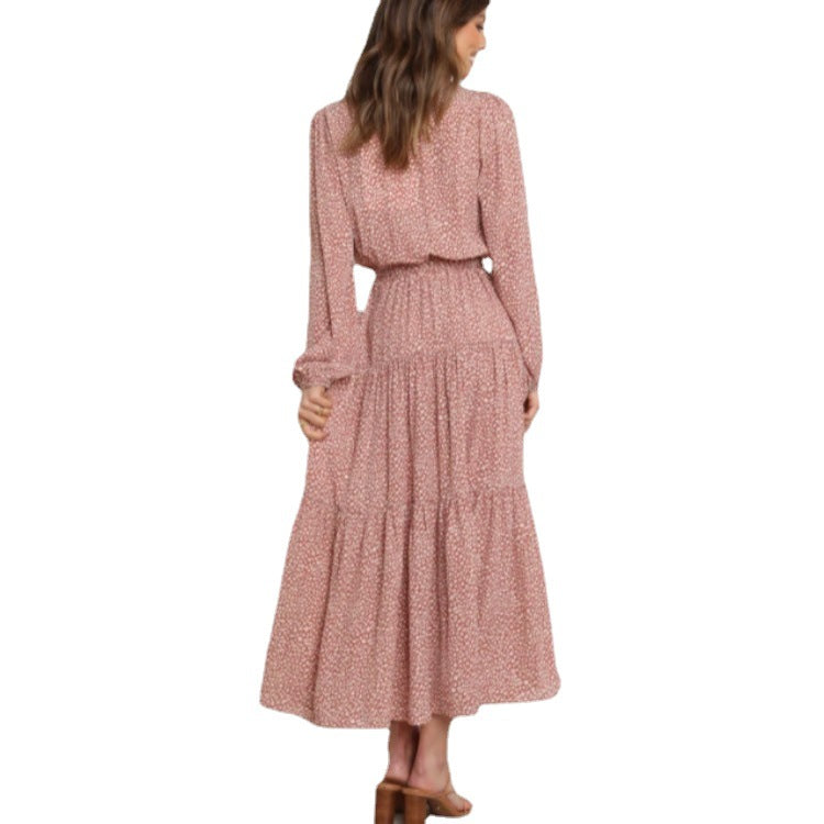 Midi dress with ruffles for women with a fitted belt Lune London