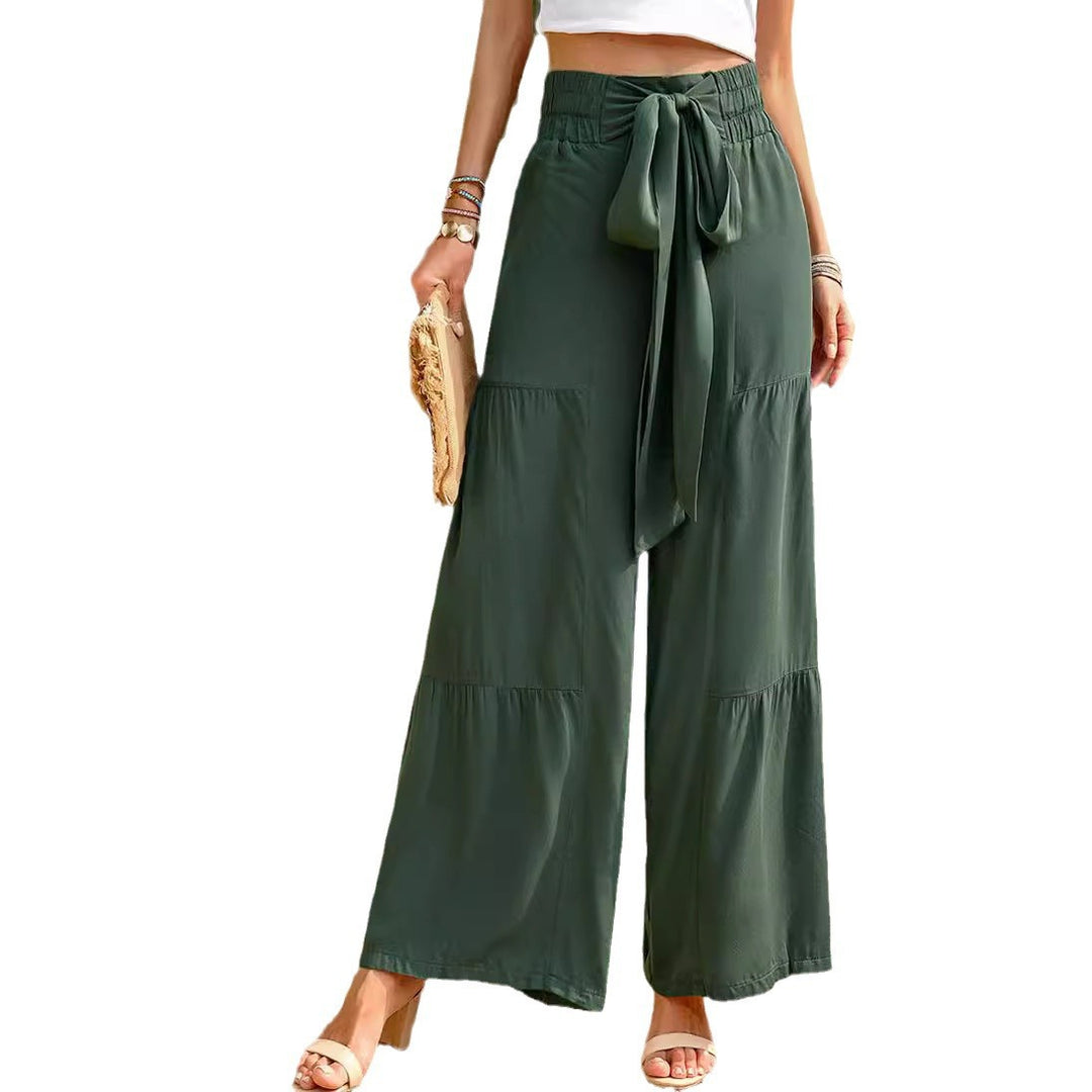 Loose jersey pants for women with tie waist Lune London
